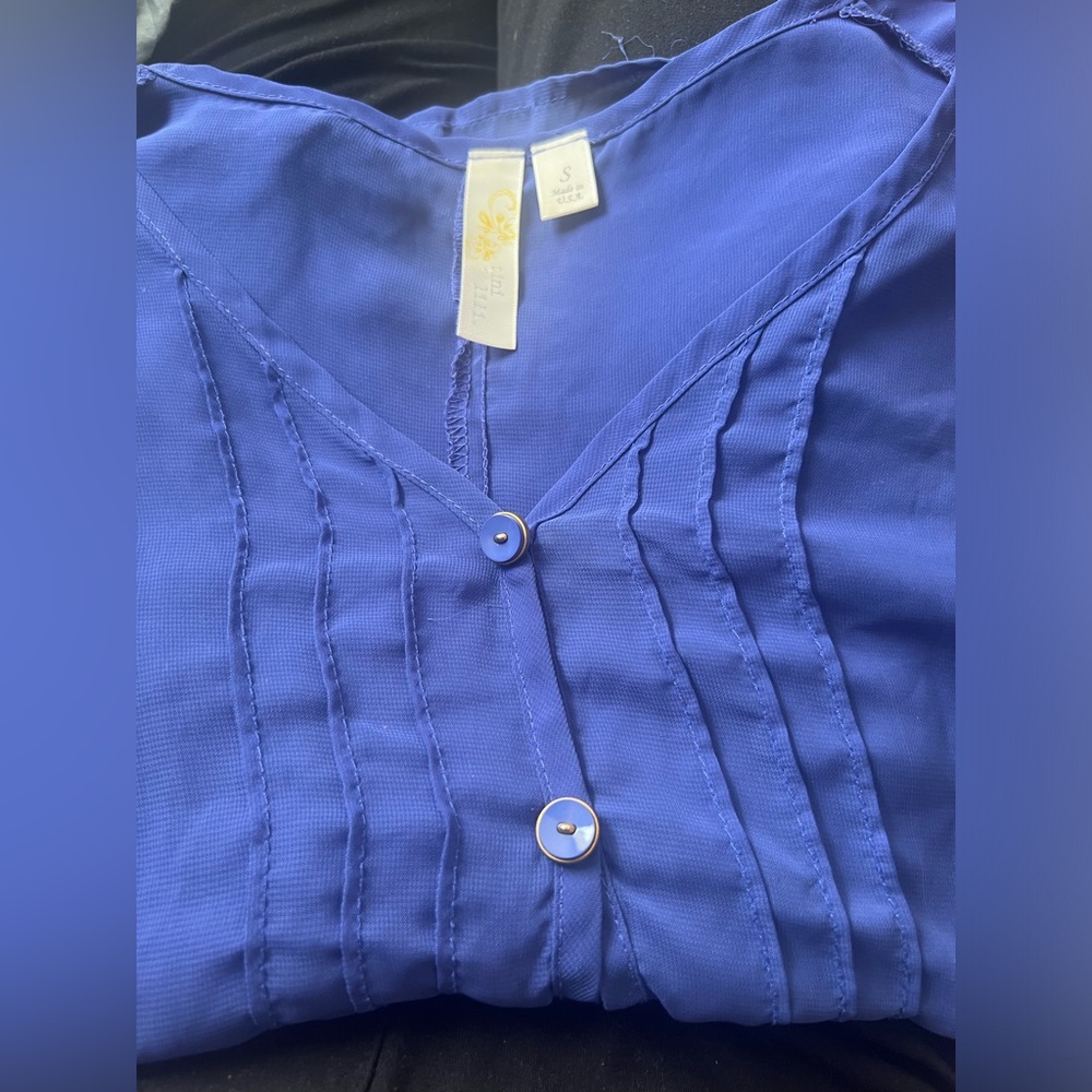 Sheer Purple Button Down Blouse